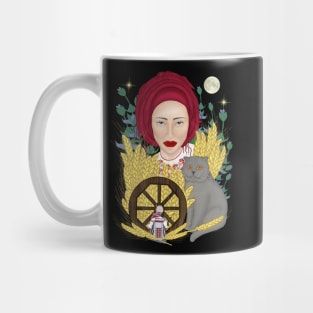 Woman with a cat. Ukrainian folklore Mug